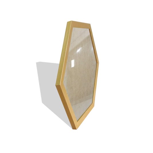 Moldura Hexagonal Lisa Revestida para Quadros com Fundo MDF e Vidro - 2x1