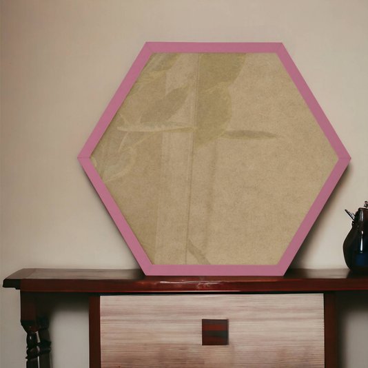 Moldura Hexagonal Lisa Revestida para Quadros com Fundo MDF e Vidro - 2x1