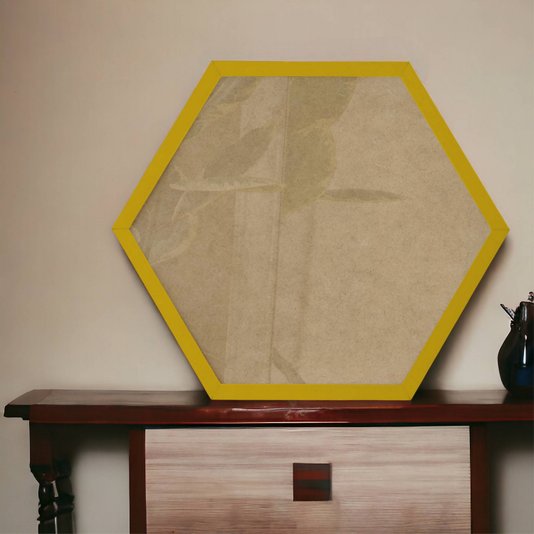 Moldura Hexagonal Lisa Revestida para Quadros com Fundo MDF e Vidro - 2x1