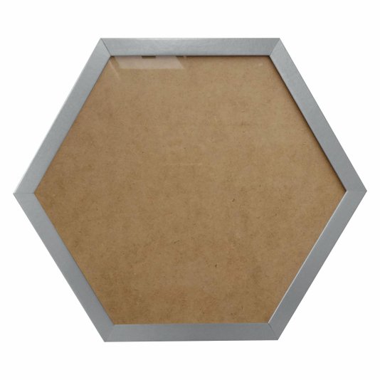 Moldura Hexagonal Lisa Revestida para Quadros com Fundo MDF e Vidro - 2x1