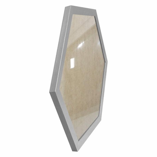 Moldura Hexagonal Lisa Revestida para Quadros com Fundo MDF e Vidro - 2x1