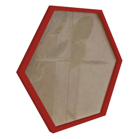 Moldura Hexagonal Lisa Revestida para Quadros com Fundo MDF e Vidro - 2x1