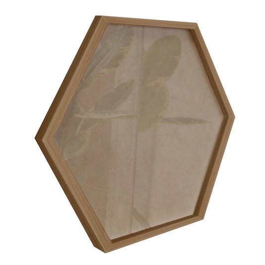 Moldura Hexagonal Lisa Revestida para Quadros com Fundo MDF e Vidro - 2x1