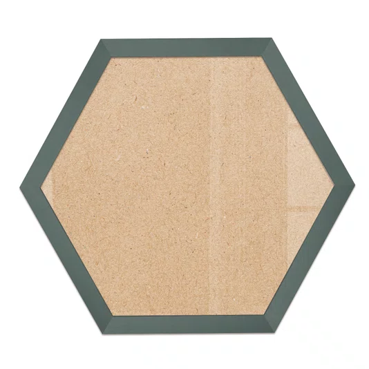 Moldura Hexagonal Lisa Revestida para Quadros com Fundo MDF e Vidro - 2x1