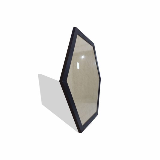 Moldura Hexagonal Lisa Revestida para Quadros com Fundo MDF e Vidro - 2x1