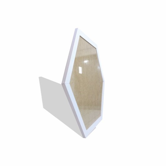 Moldura Hexagonal Lisa Revestida para Quadros com Fundo MDF e Vidro - 2x1