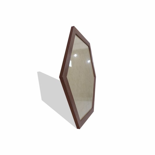Moldura Hexagonal Lisa Revestida para Quadros com Fundo MDF e Vidro - 2x1