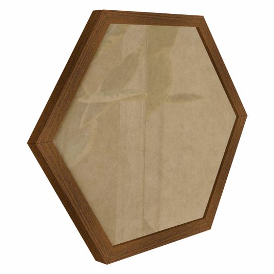 Moldura Hexagonal Lisa Revestida para Quadros com Fundo Mdf e Vidro - 2x2