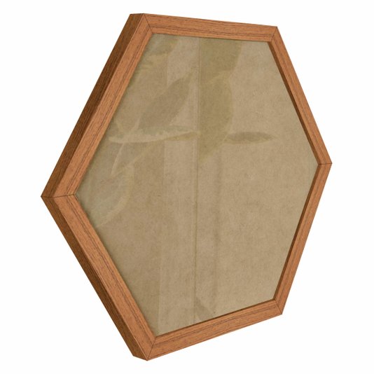 Moldura Hexagonal Lisa Revestida para Quadros com Fundo Mdf e Vidro - 2x2