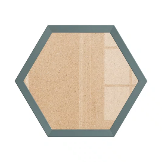 Moldura Hexagonal Lisa Revestida para Quadros com Fundo Mdf e Vidro - 2x2