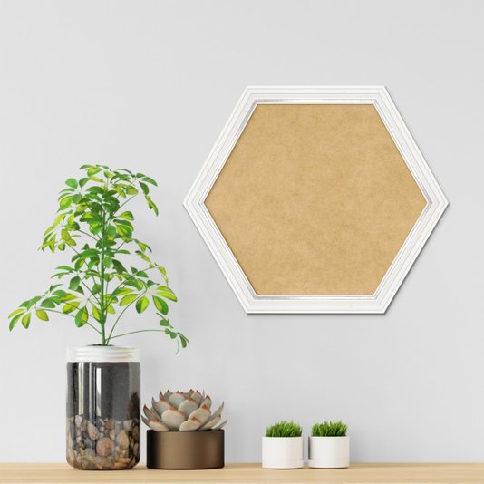 Moldura Hexagonal Micro Metalizada para Quadros com Fundo em MDF - 3,4x2,1