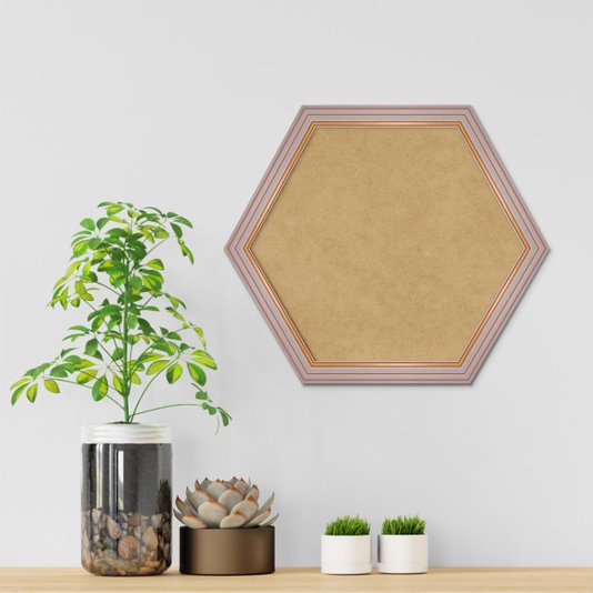 Moldura Hexagonal Micro Metalizada para Quadros com Fundo em MDF - 3,4x2,1