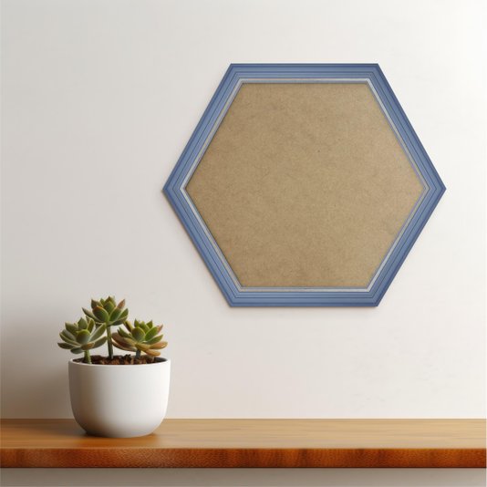 Moldura Hexagonal Micro Metalizada para Quadros com Fundo em MDF e PVC Antirreflexo - 3,4x2,1