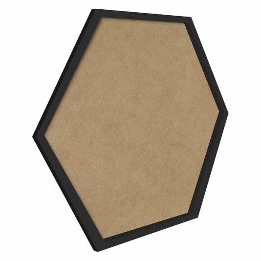 Moldura Hexagonal Minimalista Lisa para Quadros Revestida com Fundo MDF - 1,5x1