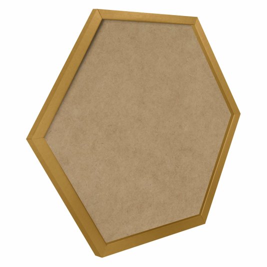 Moldura Hexagonal Minimalista Lisa para Quadros Revestida com Fundo MDF - 1,5x1