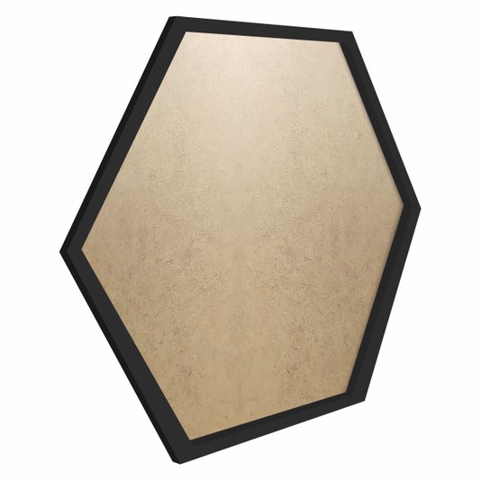 Moldura Hexagonal Minimalista Lisa para Quadros Revestida com Fundo MDF e PVC Antirreflexo - 1,5x1