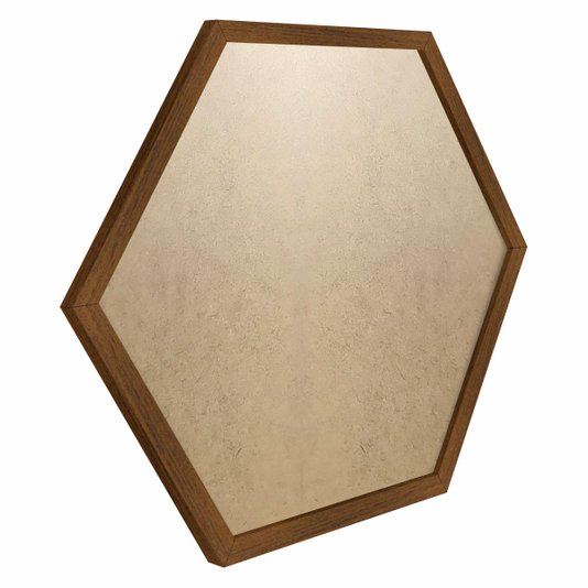 Moldura Hexagonal Minimalista Lisa para Quadros Revestida com Fundo MDF e PVC Antirreflexo - 1,5x1