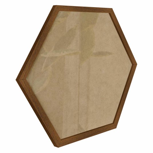 Moldura Hexagonal Minimalista Lisa para Quadros Revestida com Fundo MDF e Vidro - 1,5x1