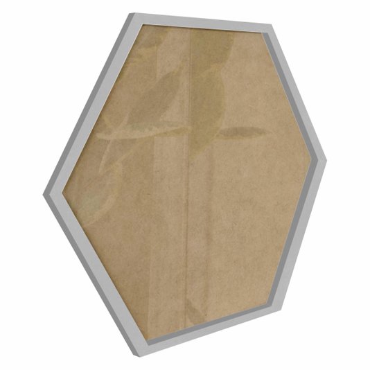 Moldura Hexagonal Minimalista Lisa para Quadros Revestida com Fundo MDF e Vidro - 1,5x1