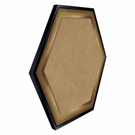 Moldura Hot Stamp Efeito Metalizado Hexagonal para Quadros com Fundo em MDF - 4,1x1,8
