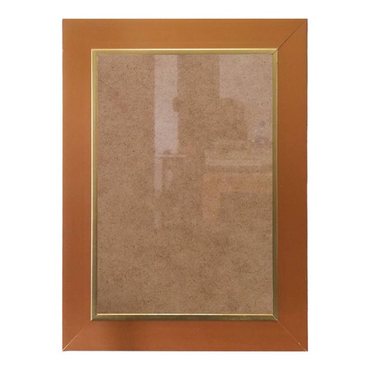 Moldura Laqueada Gesso com Filete Dourado para Quadros e Fotos com Fundo MDF e Acetato - 3x1,5