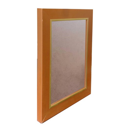 Moldura Laqueada Gesso com Filete Dourado para Quadros e Fotos com Fundo MDF e PVC Antirreflexo - 3x1,5