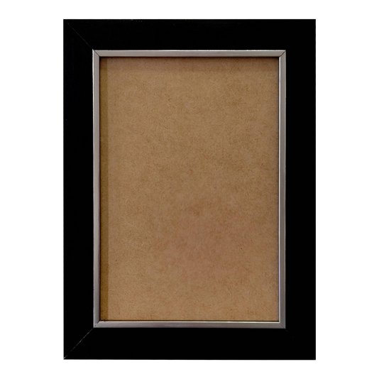 Moldura Laqueada Gesso com Filete Prata para Quadros e Fotos com Fundo MDF e PVC Antirreflexo - 3x1,5