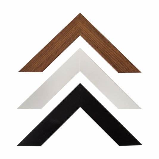 Moldura Lisa Para Quadros Revestida com Fundo MDF e PS Cristal Transparente - 2,8x1,5