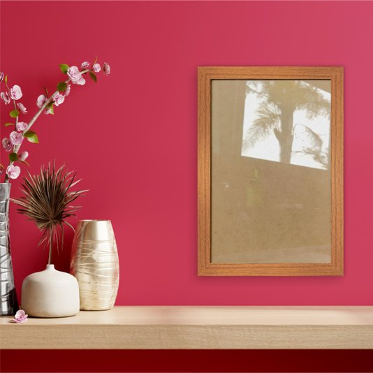 Moldura Lisa Revestida para Quadros e Fotos com Fundo Mdf e PS Cristal Transparente - 2x2