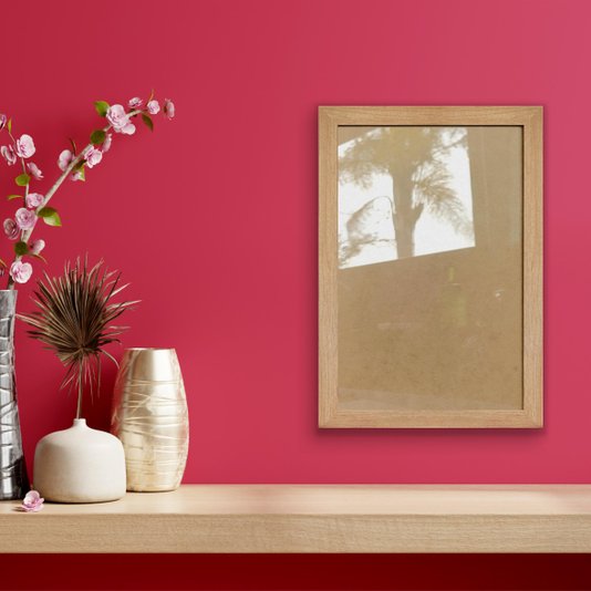 Moldura Lisa Revestida para Quadros e Fotos com Fundo Mdf e PS Cristal Transparente - 2x2