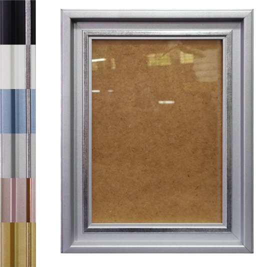 Moldura Micro Metalizada para Quadros e Fotos com Fundo MDF e Acetato - 3,4x2,1