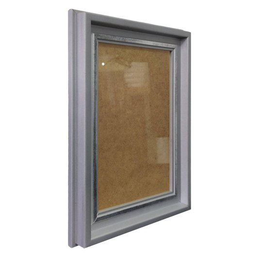 Moldura Micro Metalizada para Quadros e Fotos com Fundo MDF e PS Cristal Transparente - 3,4x2,1