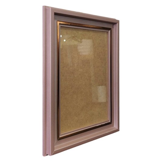 Moldura Micro Metalizada para Quadros e Fotos com Fundo MDF e PS Cristal Transparente - 3,4x2,1