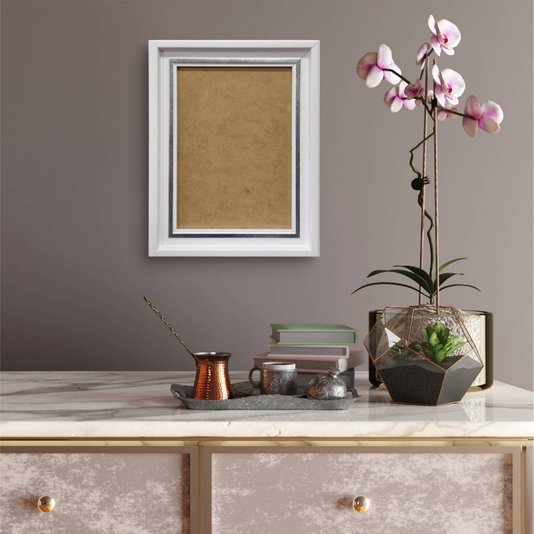 Moldura Micro Metalizada para Quadros e Fotos com Fundo MDF e PVC Antirreflexo - 3,4x2,1