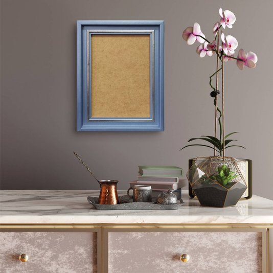 Moldura Micro Metalizada para Quadros e Fotos com Fundo MDF e PVC Antirreflexo - 3,4x2,1