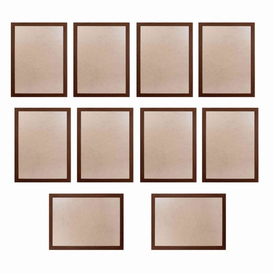 Moldura Minimalista com MDF e PVC Kit com 10un A4 21x29,7 - 1,5x1