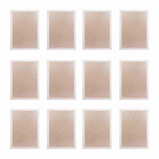 Moldura Minimalista com MDF e PVC Kit com 12un 20x25cm - 1,5x1