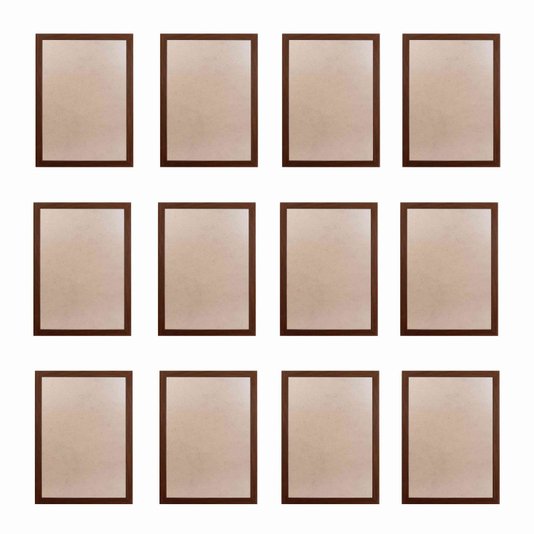 Moldura Minimalista com MDF e PVC Kit com 12un 20x25cm - 1,5x1