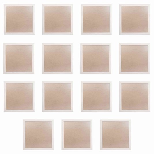 Moldura Minimalista com MDF e PVC Kit com 15un 20x20cm - 1,5x1