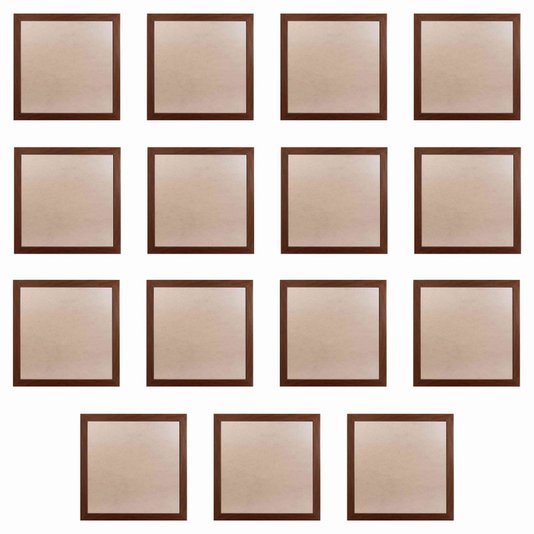 Moldura Minimalista com MDF e PVC Kit com 15un 20x20cm - 1,5x1