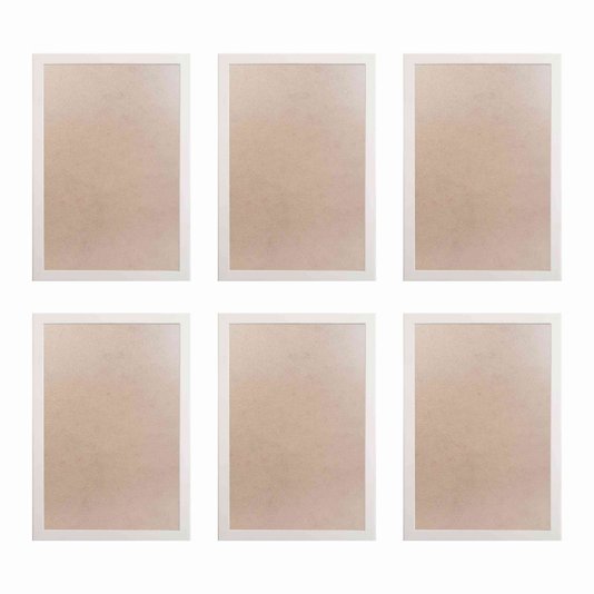 Moldura Minimalista com MDF e PVC Kit com 6un 30x40cm - 1,5x1
