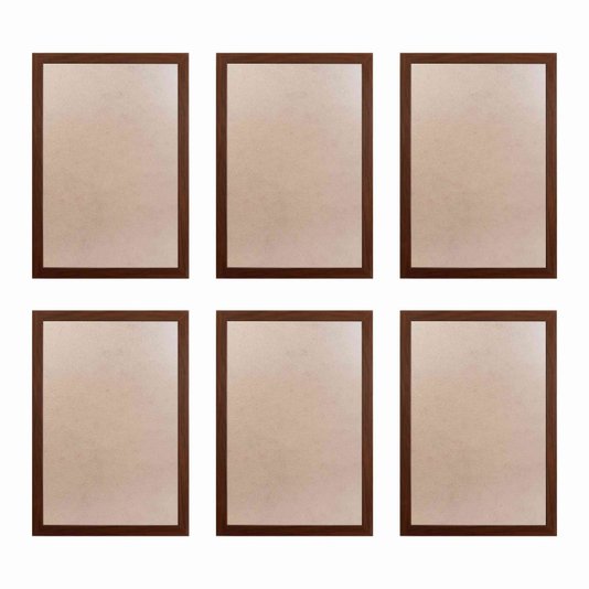 Moldura Minimalista com MDF e PVC Kit com 6un 30x40cm - 1,5x1