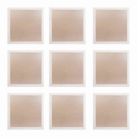 Moldura Minimalista com MDF e PVC Kit com 9un 30x30cm - 1,5x1