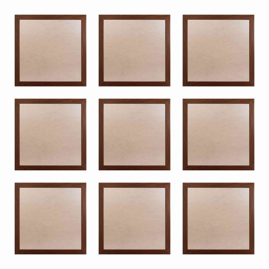 Moldura Minimalista com MDF e PVC Kit com 9un 30x30cm - 1,5x1