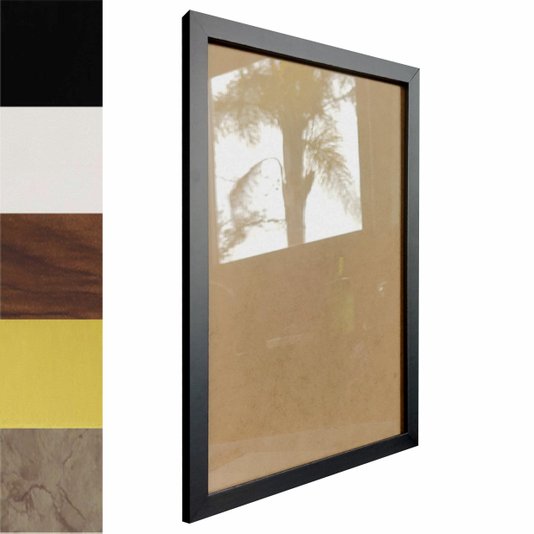 Moldura Minimalista Lisa Para Quadros Revestida com Fundo MDF e Vidro - 1,5x1
