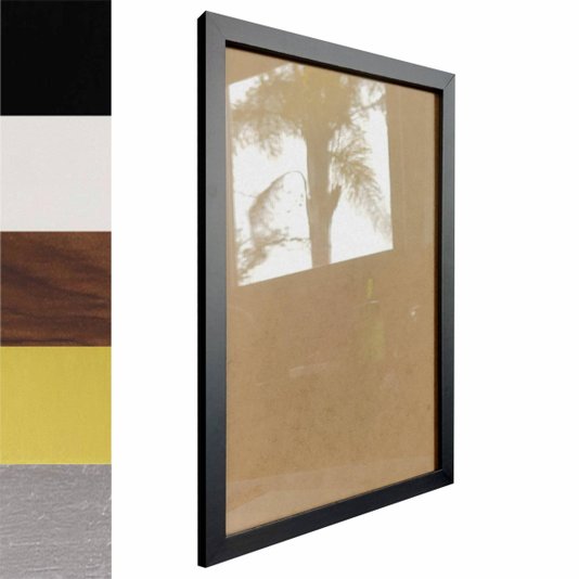 Moldura Minimalista Personalizada Lisa Para Quadros Revestida com Fundo MDF e Vidro - 1,5x1