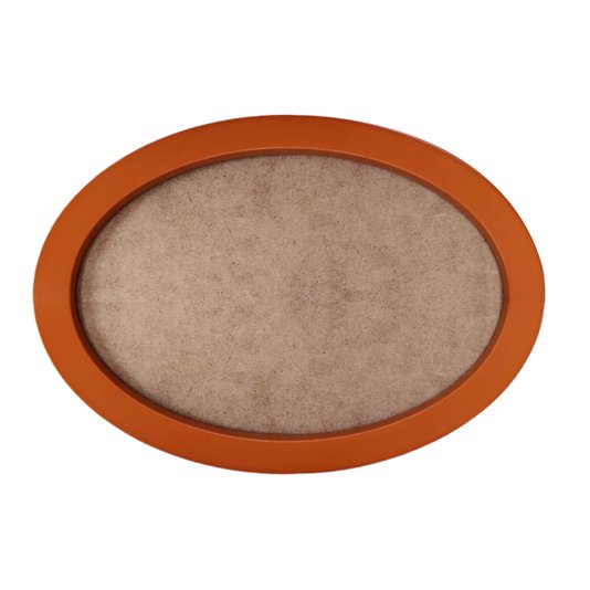 Moldura Oval Colorida em MDF Laqueado para Quadros Decorativos com Fundo MDF