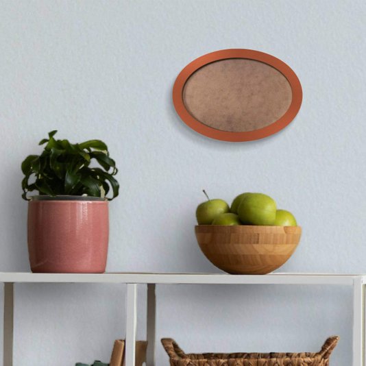 Moldura Oval Colorida em MDF Laqueado para Quadros Decorativos com Fundo MDF