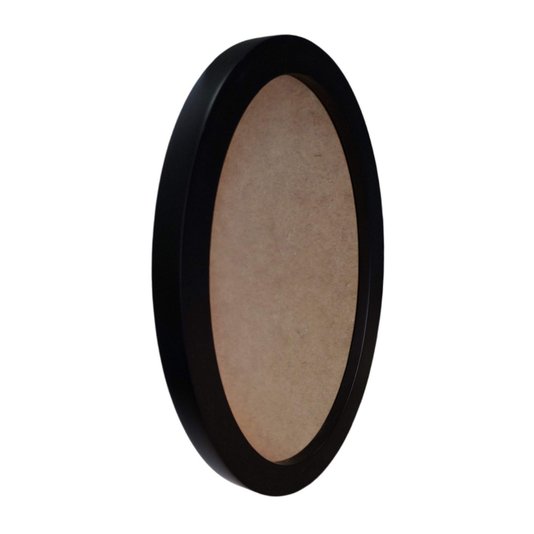 Moldura Oval Colorida em MDF Laqueado para Quadros Decorativos com Fundo MDF e PVC Antirreflexo