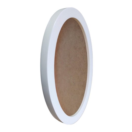 Moldura Oval Colorida em MDF Laqueado para Quadros Decorativos com Fundo MDF e PVC Antirreflexo